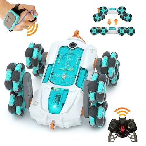 Coplus 8WD Gesture Sensing Stunt RC Cars with Best RC Drift Tires for Concrete 2.4Ghz Rechargeable Racing Drift Hand Remote Control Clamber Car Toy for Kids 8 9 10 11 12 Year Old Xmas Birthday Gifts Ideas for Boys and Girls White