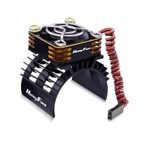 Hobby Fans Gold RC Car Cooling Fan 28000RPM Aluminum with Heatsink for 1/8 1/10 540 550 F540 3650 3660 Motors