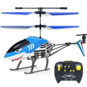 Shark Themed RC Helicopter with Advanced Remote Control Functions for Kids Ages 8 and Up