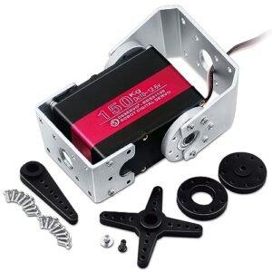 ANNIMOS 150KG High Torque RC Motor Voltage 12V Digital Steering Servo with Steel Gear and Mount Brackets