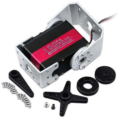 ANNIMOS 150KG High Torque RC Motor Voltage 12V Digital Steering Servo with Steel Gear and Mount Brackets