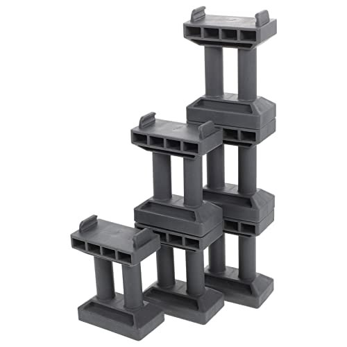 Nitro RC Track Compatible Wooden Train Bridge Pier 6 PCS Set for Multi Level Support Risers High Level Blocks Grey