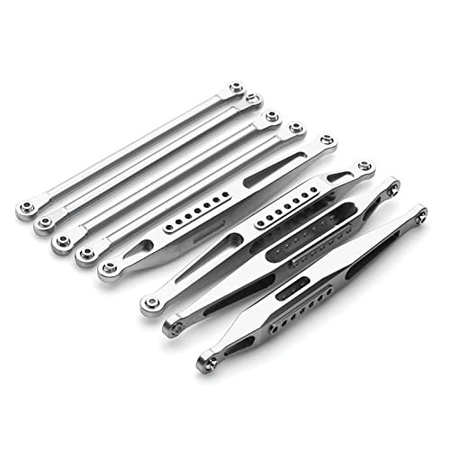 LOSI 1/8 LMT 4WD Best Solid Axle RC Monster Truck Aluminum Alloy Upper Lower Tie Link Rods Set Silver
