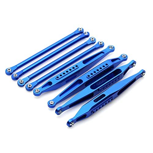 LOSI 1/8 LMT 4WD Solid Axle RC Monster Truck Chassis Aluminum Alloy Upper Lower Tie Link Rods Set Blue