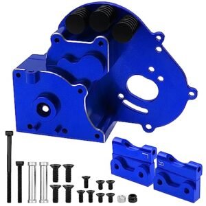 Vgoohobby Aluminum Transmission Case Gearbox Housing Cover with Motor Plate for 1/10 RC Car Interior Upgrade Compatible with Traxxas Slash 2WD Rustler Stampede Bandit 2WD Models