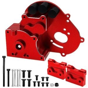 Vgoohobby Aluminum Transmission Case Gearbox Housing Cover with Motor Plate for 1/10 Drift RC Car Compatible with Traxxas Slash 2WD Rustler Stampede Bandit 2WD