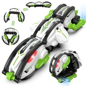 2025 Remote Control Car Snake 360 Rolling RC Stunt Snake Car with LED Lights and RC Car Stereo 2 Batteries 60min Playtime Indoor Outdoor Toys for Kids Ages 6 12
