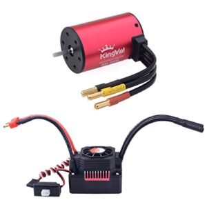 KingVal 3660 2600KV Waterproof Brushless Motor with 60A ESC for 1965 Mustang RC Car