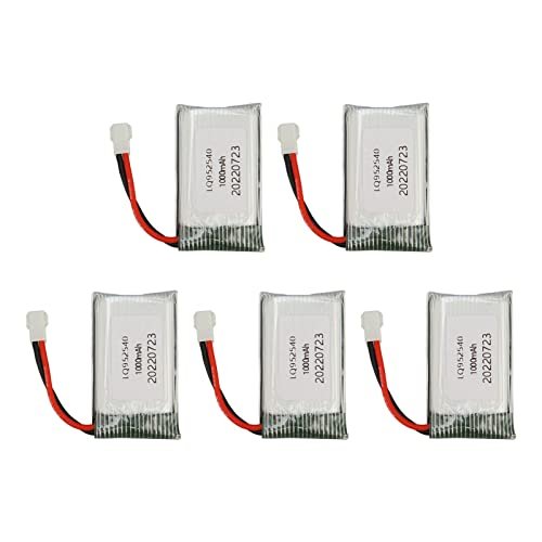 5PCS 3.7V 1000mAh Li Battery, 952540 RC Drone Battery Rechargeable Lipo Battery for Syma X5 X5C X5SC X5SW TK M68 CX 30 K60 905 V931 RC Quadcopter