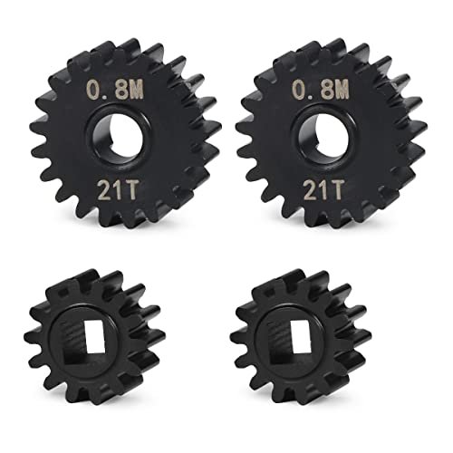 Levigo RC 4PCS Hardened Steel 14 21T Underdrive Front Rear Ring Gear for Axial SCX10 III Capra AXI3000 AXI3004 1/10 RC Upgrade Parts Helical Gear Underdrive Worm Gear