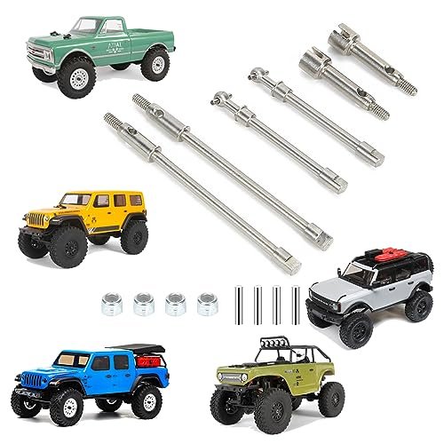RCAWD Hardened Stainless Steel Axle Shaft Set Taiyo Edge RC Hovercraft Parts for Axial SCX24 Models