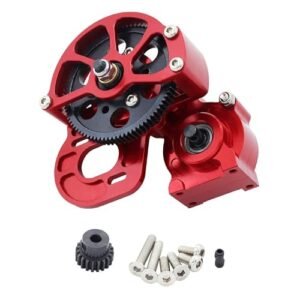 Levigo RC Aluminum Alloy Hollow Transmission Assembled Gearbox Electric Steel Gear Set for Carwow RC Car Axial 1/10 SCX10 Upgrade Parts