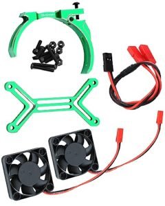 Rcarmumb 40mm High Speed Cooling Fan and Heatsink for 1/5 Scale RC Axle ARRMA TRX4 Brushed Brushless 15000 RPM Motor Green