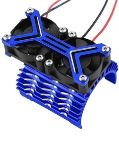 Rcarmumb 1/8 Scale RC Axles Compatible Motor Cooling Fan Upgrades Part for Arrma RC Scale Car Brushless 15000 RPM High Speed 30mm Cooling Fan Heatsink with 42mm Adjustable Mount for 4068 4274 Motor Navy Blue