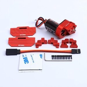 RCAWD Upgraded Carbon Brush 72T 130 Brushed Motor Center Gear Housing Transmission Set for Axial 1/24 Scx24 Deadbolt Chevrolet Wrangler Gladiator Bronco Crawlers Upgrade Parts