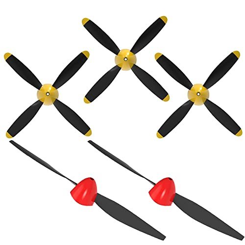 ANTSIR 747 400 RC Plane Propellers Replacement Set of 5 Yellow Red Compatible with The Legend War Bird Series