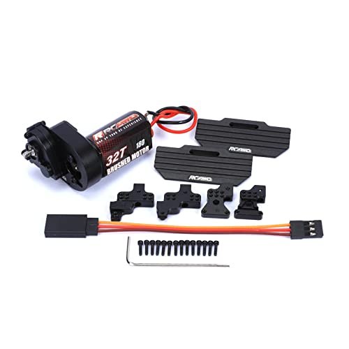RCAWD Carbon Brush 32T 180size Brushed Motor Transmission Set for Axial 1/24 Scx24 Deadbolt Chevrolet Wrangler Gladiator Bronco RC Crawlers Under 200