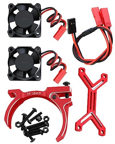HopsupRC 3660 540 550 Motor Cooling Fan Aluminum High Speed Dual Fans 20000 RPM Heatsink Upgrade for 1/10 Slash SCX10 TRX4 RC Car Best High Speed RC Car Price