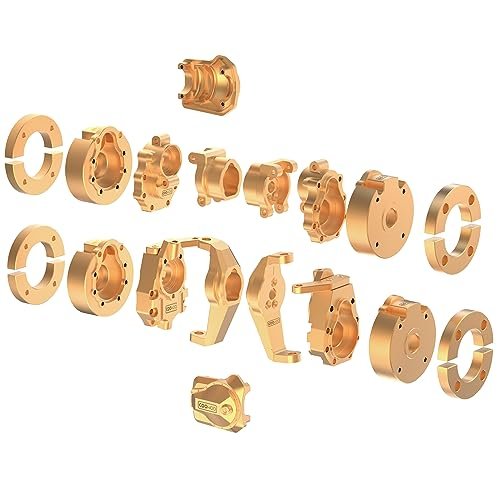 COOWOO Brass Upgrade Parts Set for 1/10 TRX 4 RC Trucks Enhancing RC Status in Train Performance Golden 9 Set in 1