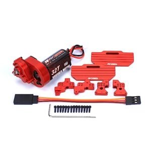 RCAWD Upgraded Carbon Brush 32T 180size Brushed Motor Transmission Set for Axial 1/24 Scx24 RC Crawlers Under $100