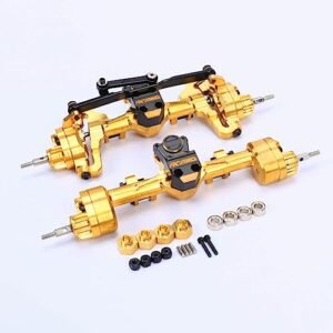RCAWD Full Brass SCX24 Portal Axle Set with Brass Gears and Steel Worm Gears for Axial 1/24 Upgrades