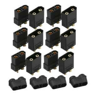 JINOARC 6Pairs Black XT90 Male Female Bullet Connectors Power Plug with Heat Shrink for Amass RC Lipo Battery Motor Drone Perfect for RC GMC Topkick Body