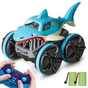 Epic RC Trucks Shark Amphibious Remote Control Car 2.4GHz All Terrain RC Truck with 360 Rotation LED Lights for Kids Age 3 4 5 6 7 8 9 10