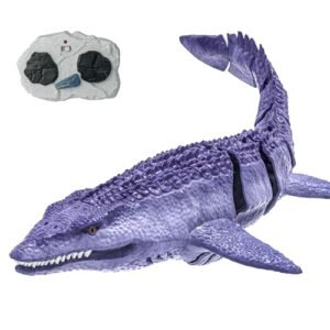BEZGAR RC Shark Body Remote Control Dinosaur Toy for Kids Ages 3 4 5 6 7 with Rechargeable Battery