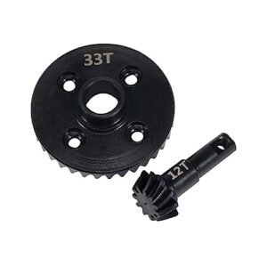 RXZIXYL Steel Machined Overdrive Underdrive Axle Differential Helical Gears Ring Pinion Set for 1/10 RC Crawler TRX4 TRX6 Upgrade 33T