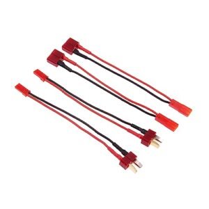 rflaueo 4pcs JST to T Plug Style Male Female RC Connector Adapter Wire with 20awg 4inch Cable for Hollywood RC Enthusiasts E82 4