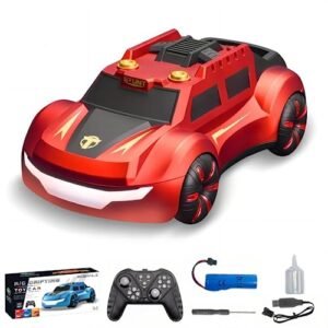 ECBANLI Dual Spray Remote Control Car with Coats Tire Changer Model RC Rim Clamp Features High Speed Drifting and Cool LED Lights for Kids Ages 3 4 5 6 7 8 12