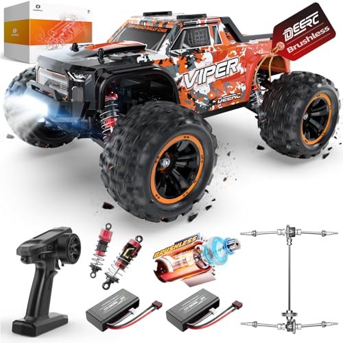 DEERC H16R Brushless Fast RC Cars with 2 Li ion Batteries RC Car Batteries Explained for Adults and Boys