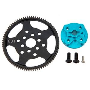 DKKY CC20 RC Gorman Tile Transmission Spur Gear Heavy Duty Steel 83T with Aluminum Mount for Tamiya CC20 1 10 RC Crawler Upgrade Parts