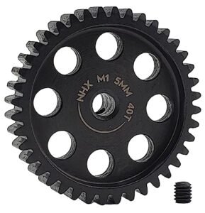 NHX RC MOD1 5mm Bore Hardened Steel 40T Pinion Gear with RC After Run Oil for Speed Run Drag Racing