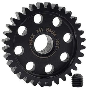 NHX RC MOD1 8mm Bore 32T Hardened Steel Pinion Gear for RC Drag Trucks Speed Run Racing