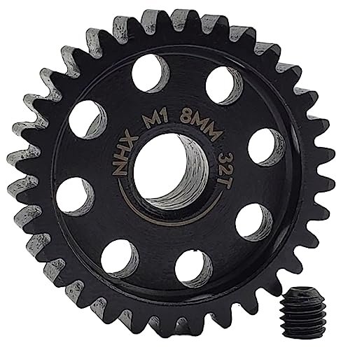 NHX RC MOD1 8mm Bore 32T Hardened Steel Pinion Gear for RC Drag Trucks Speed Run Racing