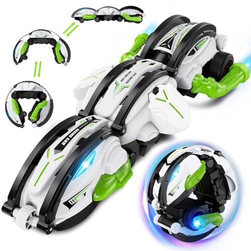 Dark Dragon Wing RC Cars 2024 Upgrade Remote Control Stunt Car with LED Lights for Boys Age 8 12 Includes 2 Batteries 60 Plus Minutes Playtime Indoor Outdoor Birthday Gift for Kids