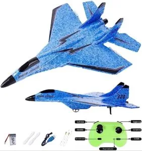 Su 35 3D Foam RC Airplanes 2.4GHz 2 Channel Remote Control Glider with Lights for Outdoor Flying