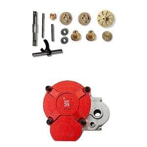 Tenspeed RC Car Parts FMS FCX24 1/24 RC Crawler Metal Transmission Gearbox Upgrade Accessories Red