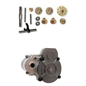 Amoril RC Car Parts Metal Transmission Gearbox Upgrade for FMS FCX24 1/24 Scale Crawler Gray