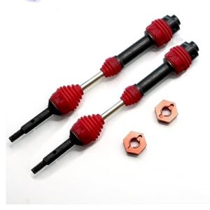 Mesimsple Steel ECX Drive Shaft & Wheel Hex Hub ECX232000 for ECX 2WD 1/10 Ruckus CVD Driveshaft Circuit Torment AMP MT DB Brutus Monster Truck Upgrades Parts Red
