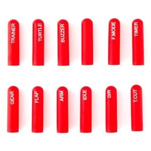 RadioMaster Labelled Silicon Switch Cover Set for RC 693M Remote Codes Compatible with TX16S TX12 Long 12pcs Red