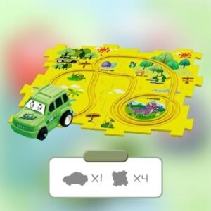 RC Andersen Construction DIY Electric Trolley Set 5PCS Dinosaur Theme Childrens Educational Track Car Toy