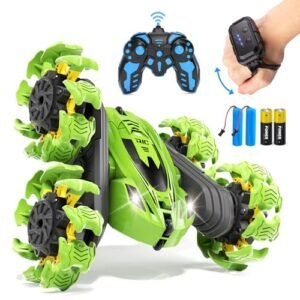 Jovow Gesture Sensing RC Stunt Car Awesome RC Cars Charlotte NC 2.4GHz Remote Control Car with Headlights and 360 Flips for Kids Ages 6 12 Green