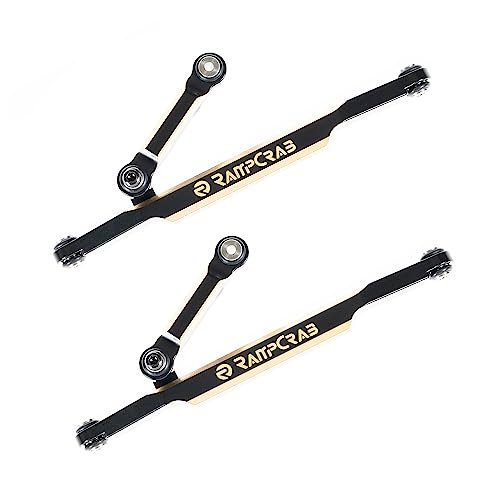 RampCrab RC Steering Links Brass High Tightening Rod Tie Link for 1/24 RC Crawler SCX24 AX24 Bronco Deadbolt JLU B 17 Gladiator C10 Upgrade Parts Black Coating Perfect for Black Ops 2 RC Car Enthusiasts