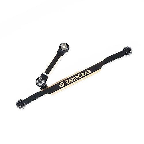 RampCrab RC Steering Links Brass High Tightening Rod Tie Link for 1/24 RC Crawler Axial SCX24 AX24 Bronco Deadbolt JLU B 17 Gladiator C10 Upgrade Parts Black Coating Perfect for RC Car Ford Bronco