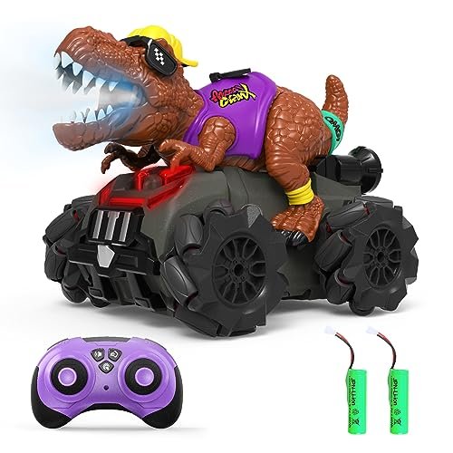 Kizeefun Big RC Trucks Electric Dinosaur Remote Control Car for Kids Ages 3 4 5 6 7 8 Years Old Boys Birthday Christmas Gift