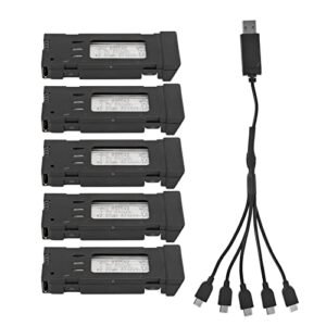 3.7V 1200mAH RC Drone Lithium Battery for E58 L800 JY019 S168 and Other Remote Control Aircraft with 5 in 1 Portable Charger Cable RC Quadcopter Spare Part