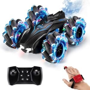 Aiqi RC Gesture Sensing Stunt Car Cool RC Car Mods 2.4GHz 4WD Remote Control Vehicle with 360° Flips and Cool Lights for Kids