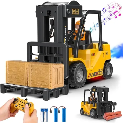 VWAHNANA 2 in 1 Transformable RC Forklift Truck Construction RC Vehicles Toy with Remote Control for Kids and Adults